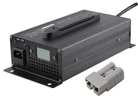 Lzyjck Chargeur De Batterie 12V/24V/36V/48V/60V/72V Chargeur De Chariot Élévateur Électrique 1200W avec Connexion Anderson Convient pour Le Chargement des Batteries Au Plomb,48v 20a,350A