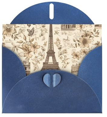Blue BROLEO Paris Vintage Postkarte Drucke Grußkarte für Weihnachten, Geburtstag, Valentinstag, Hochzeitstag und Party-Einladungen