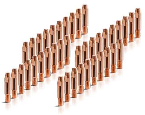 STAHLWERK Stromdüsen M6x28 in 0,8 mm 40er Set - Kontaktdüsen, MIG MAG Verschleißteile Set, AK25, MB25, KD24, MB24, Schweißzubehör für Schweißbrenner