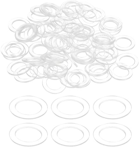 sourcing map Lot de 150 rondelles plates M8 en PVC transparent uni 8 mm x 12 mm x 0,5 mm d'épaisseur pour vis, boulons, poignée de porte de douche, salle de bain