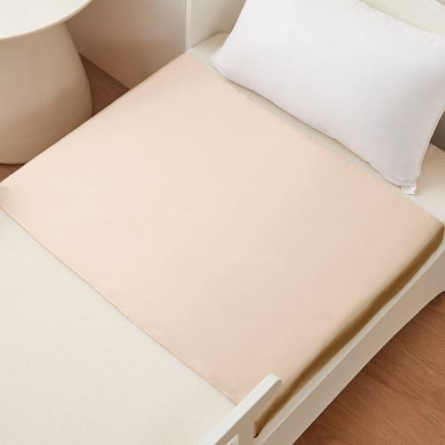 THXSILK Drap-housse pour bébé, 100 % soie de mûrier, doux et respirant, pour protéger les cheveux de bébé, fermeture élastique, certifié Oeko-Tex, 52 x 105 cm (champagne, 1 pièce)