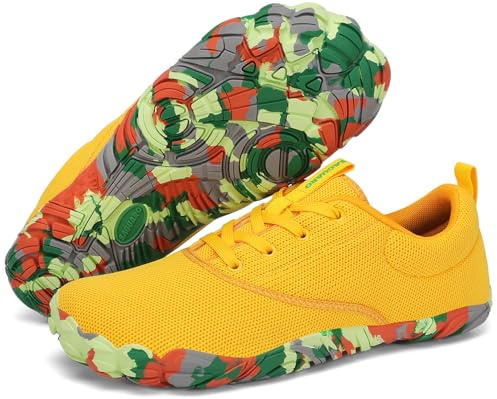 SAGUARO Scarpe Minimaliste Uomo Donna Barefoot Shoes Comode e Morbido Scarpette Trail Running Leggere Calzature a Piedi Nudi per Camminata Corsa Trekking, Giallo, 40 EU