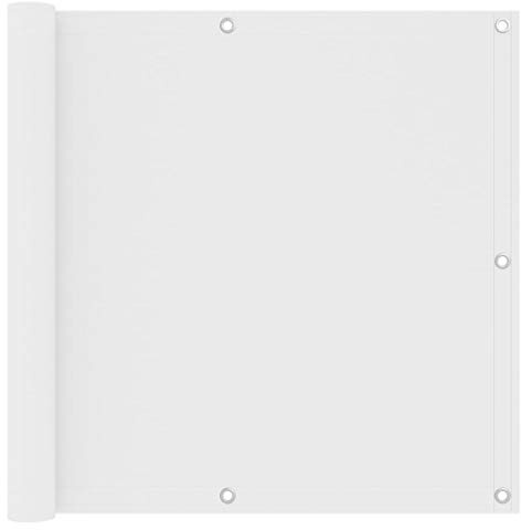 Brise-Vue pour Balcon et Terrasse, Tissu Oxford Imperméable avec Protection UV, Cache Balcon Brise Vue Résistant, Brise Vue Balcon Exterieur Blanc, Facile à Installer avec Œillets, 90 x 300 cm