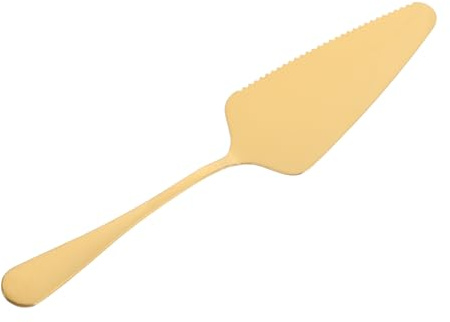 ZUNOXAZ Pala para Tartas Inoxidable con Serrado y Acabado Dorado Herramienta de Cocina para Cortar Pastel Pizza y Queso Diseño Ergonómico y Fácil Limpieza para Bodas y Reuniones