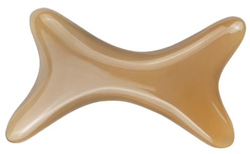 Vaguelly Natürliche Horn Guasha Gesichtsplatte Knochenform Massagebrett Hautfreundlich Multifunktional Für Gesicht Nacken Rückenpflege