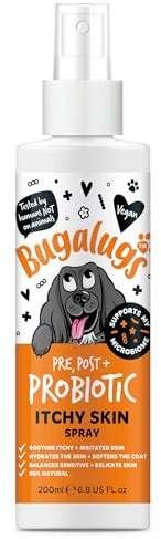 Bugalugs Probiotics for Dogs Natural Itchy Skin Spray with Pumpkin Powder for dogs – Soothes Itchy & Irritated Skin, Supports Microbiome, Itchy Ears (Probiotic Itch Spray)