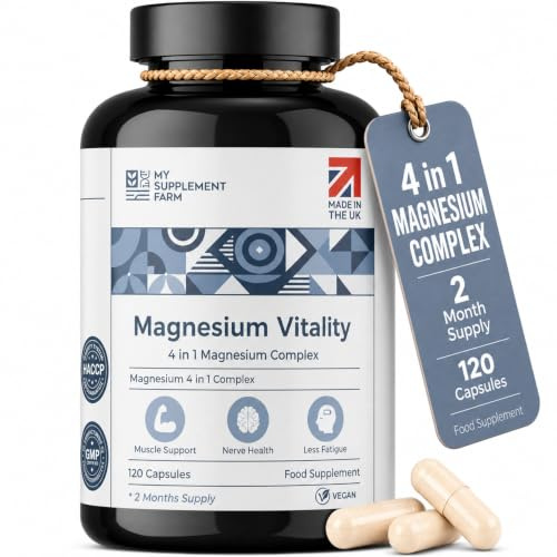 Magnesium Glycinate Complex 4-in-1 Citrate Malate Oxide B6 120 Capsules