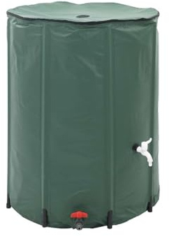 Gecheer Serbatoio pieghevole per acqua piovana, serbatoio da 500 litri in PVC resistente, con filtri integrati e accessori completi, per irrigazione giardino e lavaggio auto