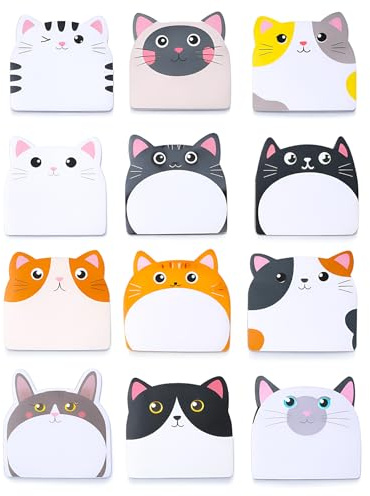 12 Typ Katzen Haftnotizen Selbstklebende 360 Blatt Tierförmige Notizzettel Klebezettel Kawaii Notizblöcke Mit Lustige Cartoon Design Katzenmotiven Für Valentinstag Tierarztpraxis Büro Schule