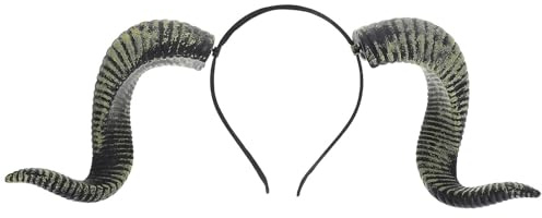 IDEANATEGRATE Gothic Ram Horns Headband with Detachable Pu Horns Comfortable Fit Halloween Headpiece Costume Accessory for Men and Women at Carnivals and Themed Events