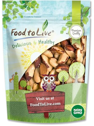 Food to Live Brazil Nuts, 5 Pounds - Raw, Whole, No Shell, Unsalted, Kosher, Vegan, Keto and Paleo Friendly, Bulk, Good Source of Selenium, Low Sodium and Low Carb Food.