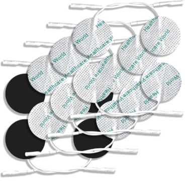 Healthcare World Tens-Elektrodenpads (16 Stück), runde Selbstklebende Elektroden, gezielte Schmerzlinderung, kompatibel mit Neurotrac- und Flexi-Tens-Geräten