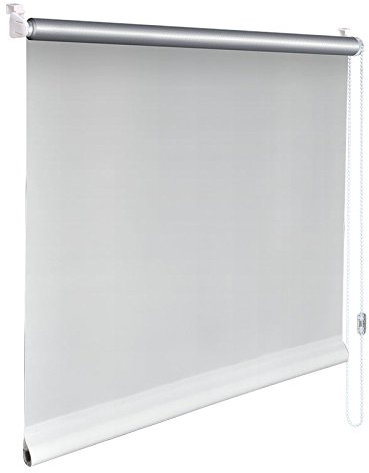 Sonnenschutz-HH - Mini-Rollo Minirollo Klemmfix Klemmrollo Kettenzugrollo Breite x Höhe STOFFMAß 35x140 cm - 35 x 140 cm – WEISS Thermo Verdunkelungsrollo Verdunkelungs-Rollo Fensterrollo Easy&Fix montiert Seitenzugrollo inkl. Klemmträger/Klemmhalter