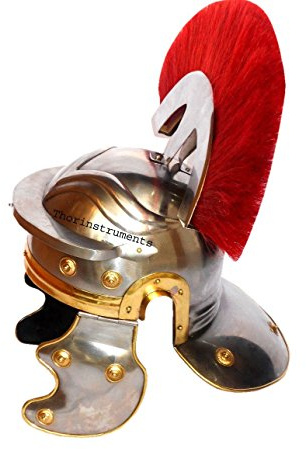 Roman Centurion Helm Mittelalter Ritter Offizier Rüstung Kostüm Red Plume