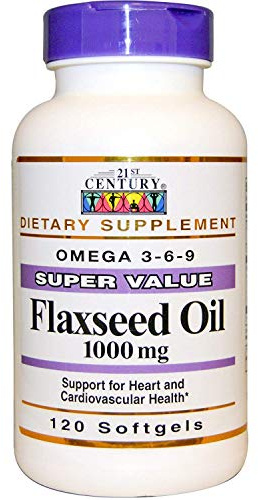 21st Century Flaxseed Oil 1000mg Softgels 120 Count (2 Pack)