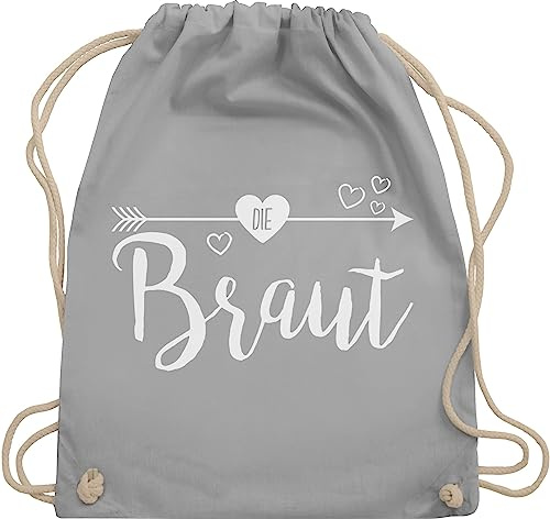 Shirtracer Turnbeutel Rucksack - JGA Junggesellenabschied Frauen - Die Braut - Unisize - Hellgrau - utensilien junggesellinnenabschied brauttaschen bachelorette party beutel brautrücksack