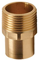 MegaHaustechnik Übergang 22 x 3/4“AG mit Außen-Löt-Ende Stutzen Außendurchmesser 22mm Lötfitting aus Messing mit 3/4 Zoll Außengewinde, Trinkwasser geeignet, Nr.4280G