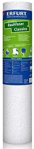 Erfurt Rauhfaser CLASSICO Weiß Rauhfasertapete überstreichbar klassische Strukturtapete 1 Rolle 20 x 0.53m