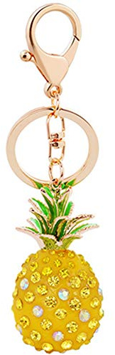 Egurs Ananas Schlüsselanhänger Strass Ananas Anhänger Modeschmuck Metal Taschenanhänger