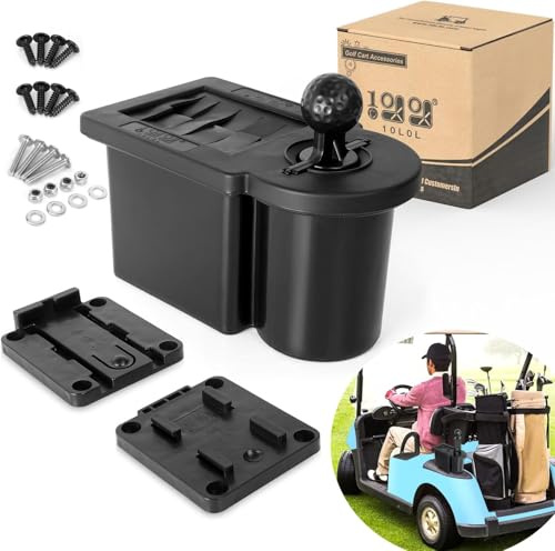 10L0L Tragbare Waschmaschine für Golfbälle, Golfballreiniger, universelle Passform EZGO, Club Car und Yamaha, abnehmbare Basishalterung, leicht zu bewegen