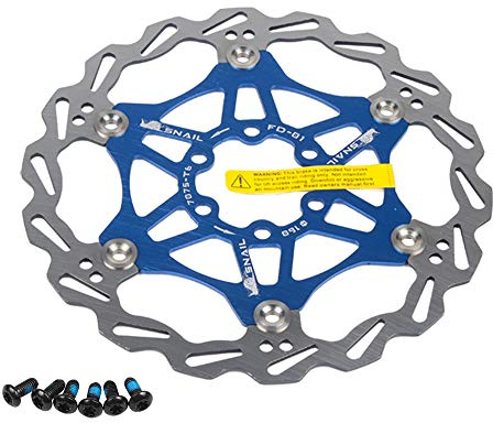 Newgoal Fahrradscheibe Bremsscheibe, 160mm Fahrradbremsscheibe Mountainbike Schwimmbremse Scheiben Center Lock Fahrradzubehör（Blau）