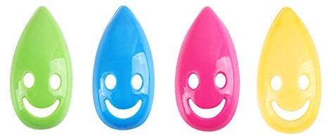 Hainice Zahnbürstenhalter Mit Saugnäpfen, Wandmontage Zahnbürstenhalter Für Kinder Lächeln Gesicht Kunststoff Tragbare Bunte Badezimmerzubehör 4pcs