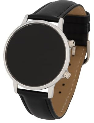 Marschall Senso Smart I S-BL I Deutsch sprechende Uhr mit Touch Glas I Einfache Bedienung I Alarmfunktion I Perfekt für Senioren, Blinde und Demenzkranke I Silberfarben mit Lederarmband