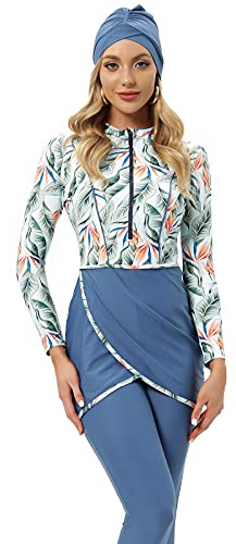 seafanny Damen 3-teilige muslimische Bademode Full Cover Hijab Burkini Modest Badeanzug L(40)