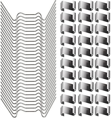 60 Pcs Greenhouse Clips for Glass, Stainless Steel Greenhouse Window Clips Glass Pane Fixings Clips, 30 Pcs W Wire Clips, 30 Pcs Z Wire Clips