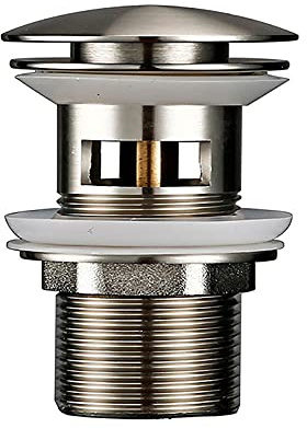 SXLSZ Pop-up Bonde de Lavabo avec Trop Plein Laiton Clic-clac Bonde de Vidage Lavabo Anti-Corrosion Nickel Brossé Bonde D'écoulement pour Evier ou Lavabo Ecoulement de Lavabo