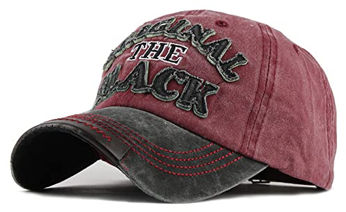 YULOONG Vintage Baseball Cap Stickerei SCHWARZ Washed Denim Trucker Cap 100% Baumwolle Sonnenhut für Männer Frauen Verstellbare Größe