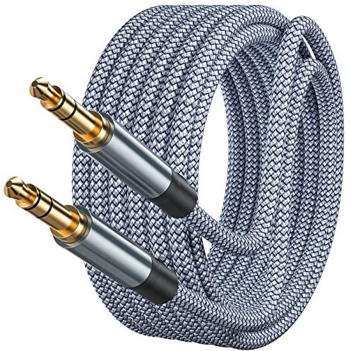 Txtcu 3.5mm Auxiliary Audio Cable - 6m Braided Stereo Mini Jack Male to Male Headphone Cord for Headphones, iPods, iPhones, iPads, Home/Car Stereos, MP4 Players