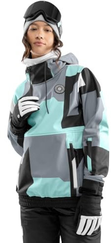 SIROKO - Snowboardjacke für Damen W1-W Ushuaia - XL - Türkis/Grau