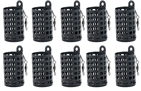 Zite Fishing Futterkorb Angeln Rund 10-60g – Bait Cage Bleifrei – Metall Feeder Angelkorb Anfüttern – Mit Wirbel Snap zum einfachen Einhängen (10, 40 g)