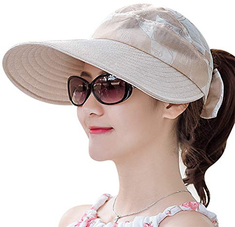 haozaikeji Casquette de Baseball Femmes Casquette Visière Longue Chapeau de Soleil Été Chapeau Haut de Forme Vide Réglable Casquette Cap Sports Anti-UV Chapeau Hat Golf Pêche Randonnée Tennis Running