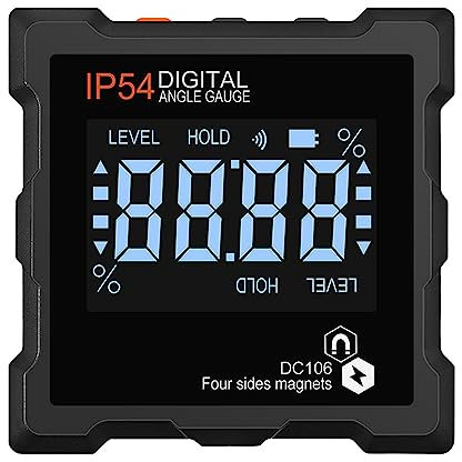 Lancoon Misuratore angolare digitale, inclinometro con ampio display LCD, 4 lati, magneti, misure per lame da tavolo per la lavorazione del legno