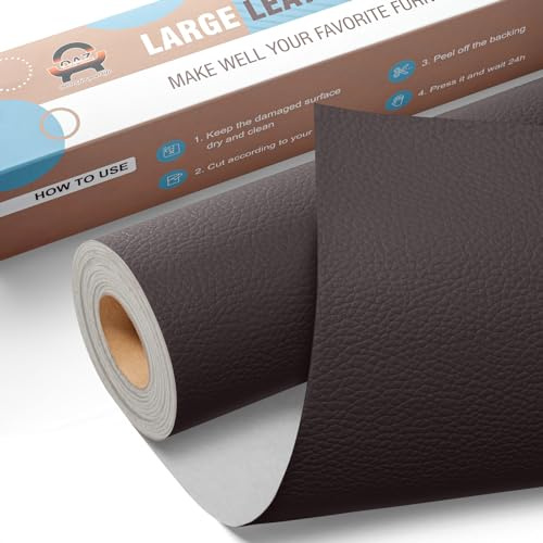Parches Cuero Adhesivo, 40 x 160 cm Cuero Adhesivo Parches Polipiel, Parches de Reparación Autoadhesivos, Parche Cuero Adhesivo para Muebles, Sofás, Asientos De Coche, Cabecera, Bolsos (Café)