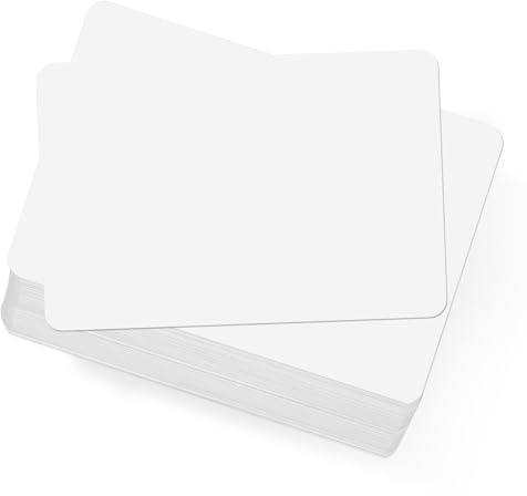 OFFCUP Vykortspapper, 108 st A6 tomma meddelandepapper, 250 gsm 10 x 15 cm vita tomma vykort indexkort set för DIY, utskrivbara vykortsset, runda hörn