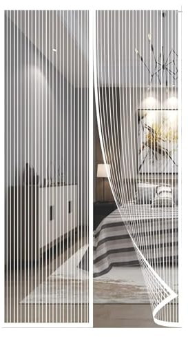 Insect Protection Fly Screen Roller Blind Door Insect Protection Roller Blind, 225x235cm with Heavy Duty mesh and Full Frame Velcro Fastener, White