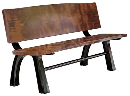 LLZJDDPLY Outdoor Holzbank, Massivholz-Gartenbank for Zwei Personen mit gebogener Rückenlehne und breiter Armlehne, (Natur) (Size : 1.5M)