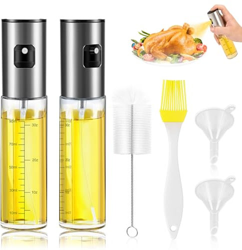 SupRovare 2 Stück Ölsprüher, Öl Sprühflasche, 100ml Ölspray, Ölspray zum Kochen, Ölsprüher für Speiseöl, Öl Sprühflasche zum Kochen, Olive Oil Sprayer for Salad, Grilling, Baking in the Kitchen
