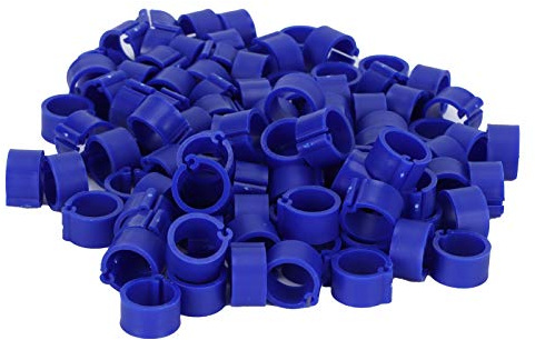 Leichter Taubenring, 200 Stück 8 Mm Geflügel-Beinring, Fußringbänder Zur Einfachen Identifizierung von Tauben, Vogel-Clip-Ring (Blue)
