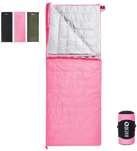 QEZER Daunenschlafsack Ultraleicht Deckenschlafsack kleines Packmaß für Camping und Trekking 3~4 Jahreszeiten Outdoor oder Indoor