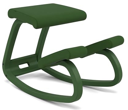 Varier Variable Ergonomischer Kniestuhl, Schaukel-Bürostuhl ohne Rollen | Ergonomischer Kniestuhl ohne Rückenlehne mit Schaukelfunktion für aktives Sitzen; gepolsterter Sitz, bis 110 kg belastbar