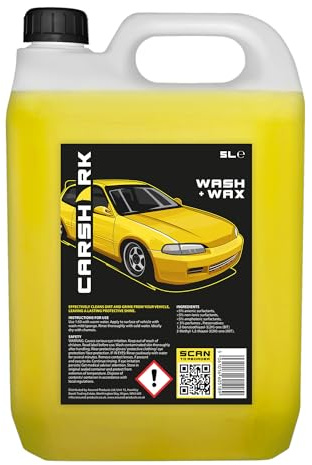 CARSHARK Wash and Wax Car Shampoo 5 Litres, Cleans Dirt and Grime, Leaves Protective Shine