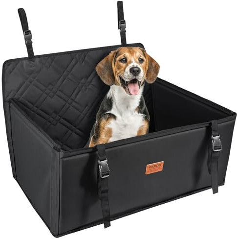 VEVOR Siège d'auto pour Chiens Petits Moyens Grands 22 kg, siège rehausseur imperméable pour Chien, avec Cadre de Support, Laisse de sécurité à Clipser, lit de Voiture pour Animal de Compagnie, Noir