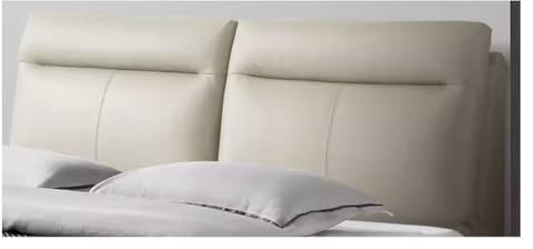 XILYZMO Cabezal Tapizado Acolchado, Soporte Tapizado Almohadón Apoyo, 10cm Grosor Cama Respaldo Almohada Lectura, Tela Tecnológica Desmontable Cabecero Funda Cojín Lumbar(A-Cream,180x60x10cm)