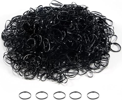 1500 Stück Haargummis, Mini Kleine Haargummis Gummibänder Elastische, Scrunchies für Frauen Mädchen Herren (schwarz)