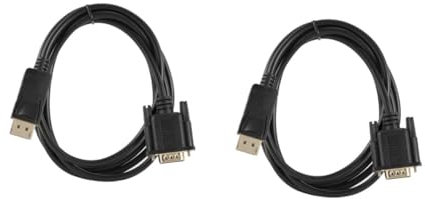 HOMSFOU 2pcs to Vga Cable Monitor Adapter for Laptop Displayport to Vga Cord Plated Cable for Extended Desktop Mirror Display