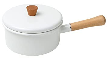 CHFYIJYHM Olla de leche esmaltada, mini calentador de mantequilla con mango de madera y boquilla de vertido, sartén antiadherente, cacerola multiusos para el hogar, cocina para gas, eléctrica,